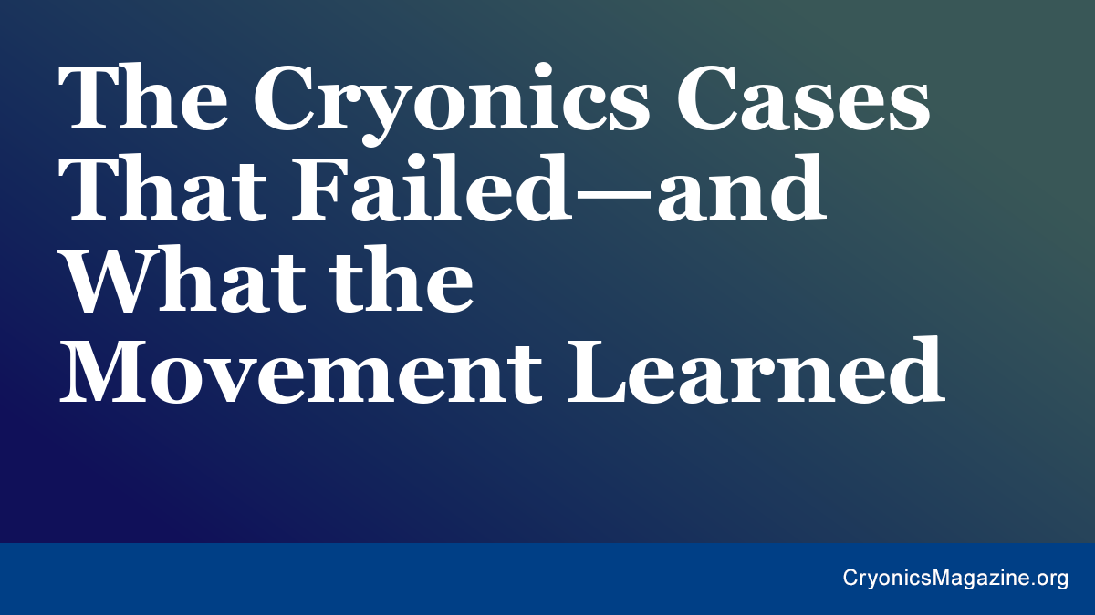 The Cryonics Cases That Failed—and What the Movement Learned